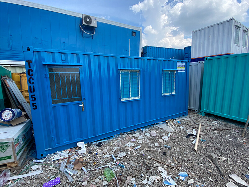 Container văn phòng 20 feet màu xanh dương